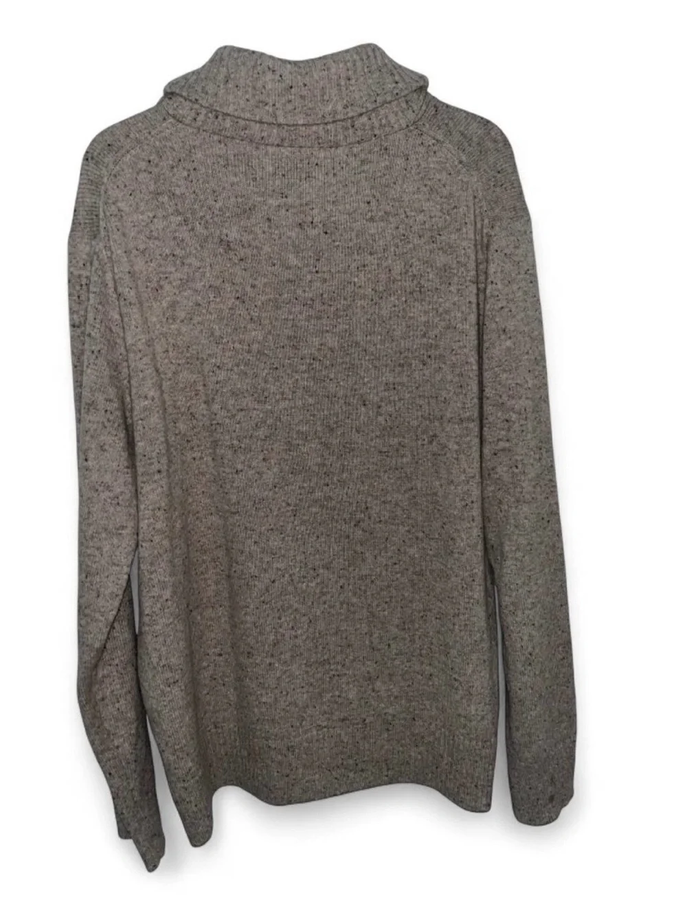 J. Crew Men's V-Neck Button Shawl Sweater - Heather Oatmeal